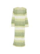 Cardigan lungo da donna MC2 Saint Barth verde con motivo a spina di pesce TON0001 08303L MC2 ST. BARTH 