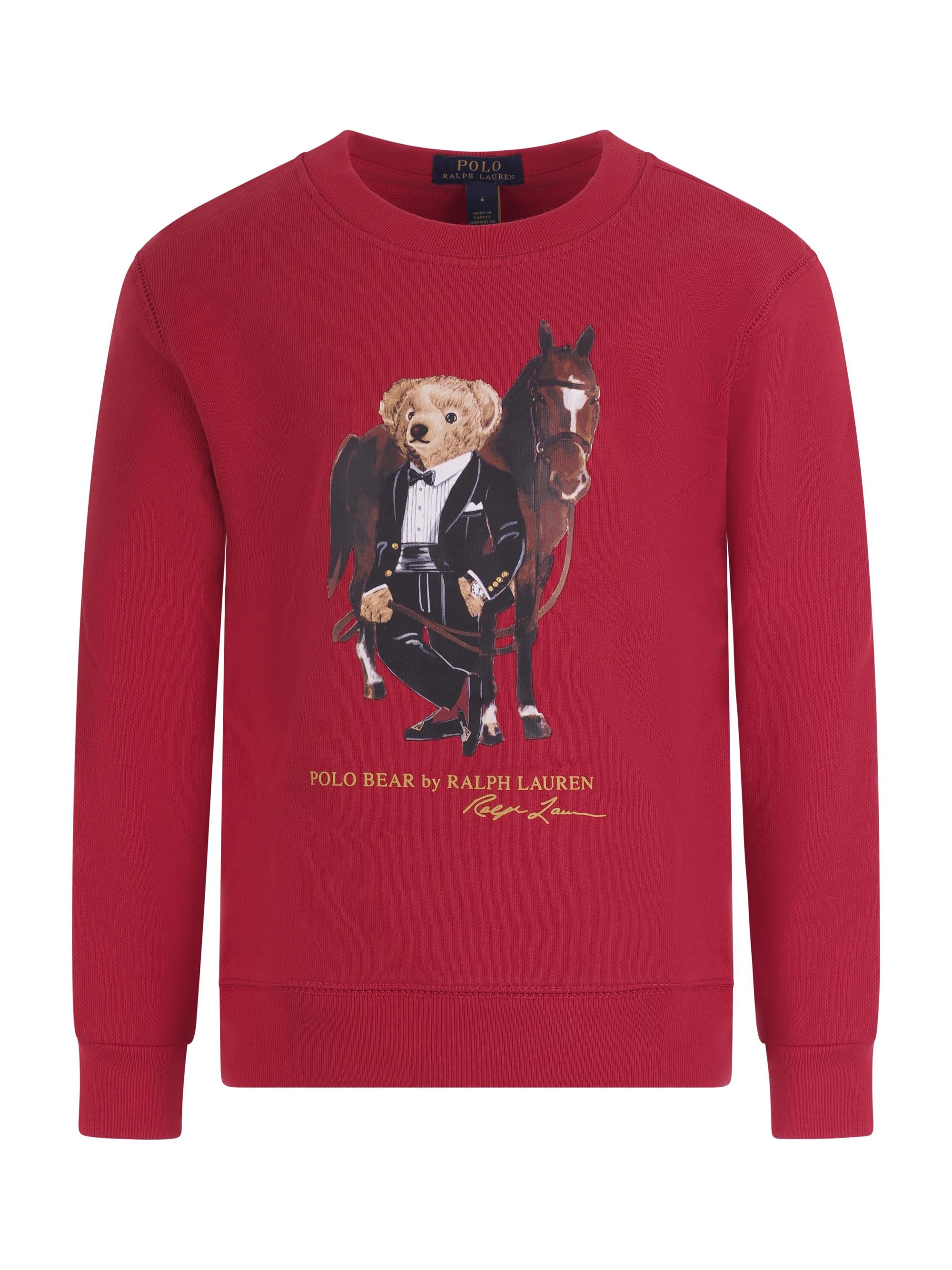 Felpa per bambino Polo Ralph Lauren Kids rossa con stampa Polo Bear 322A10261 003 Ralph Lauren kids 