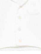 Cardigan in cashmere per neonato La Stupenderia bianco con chiusura frontale con bottoni revers WCCR23 800 LA STUPENDERIA 