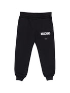 Pantaloni per bambino Moschino Kids nero con caviglie a coste HUP08YLCA32 60100 MOSCHINO KIDS 