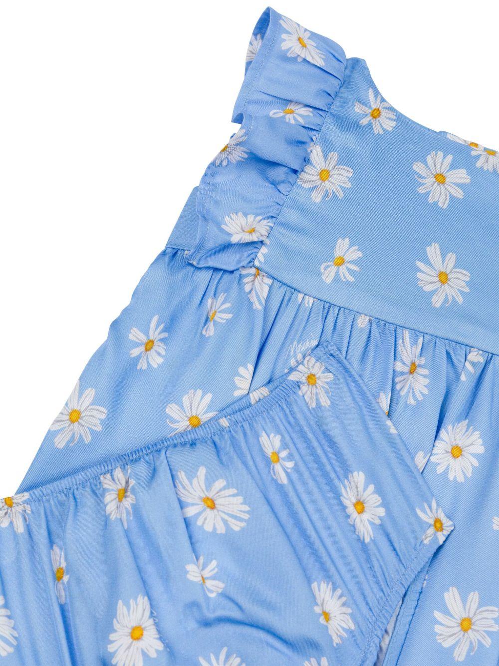 Abito a fiori per neonata Moschino Kids blu con scollo rotondo MDV0CIL1B11 84492 MOSCHINO KIDS 