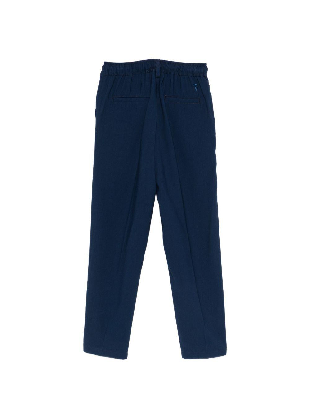 Pantaloni per bambino Trussardi Junior blu con passanti per cintura TBP26161PA BLUE EST. TRUSSARDI KIDS 