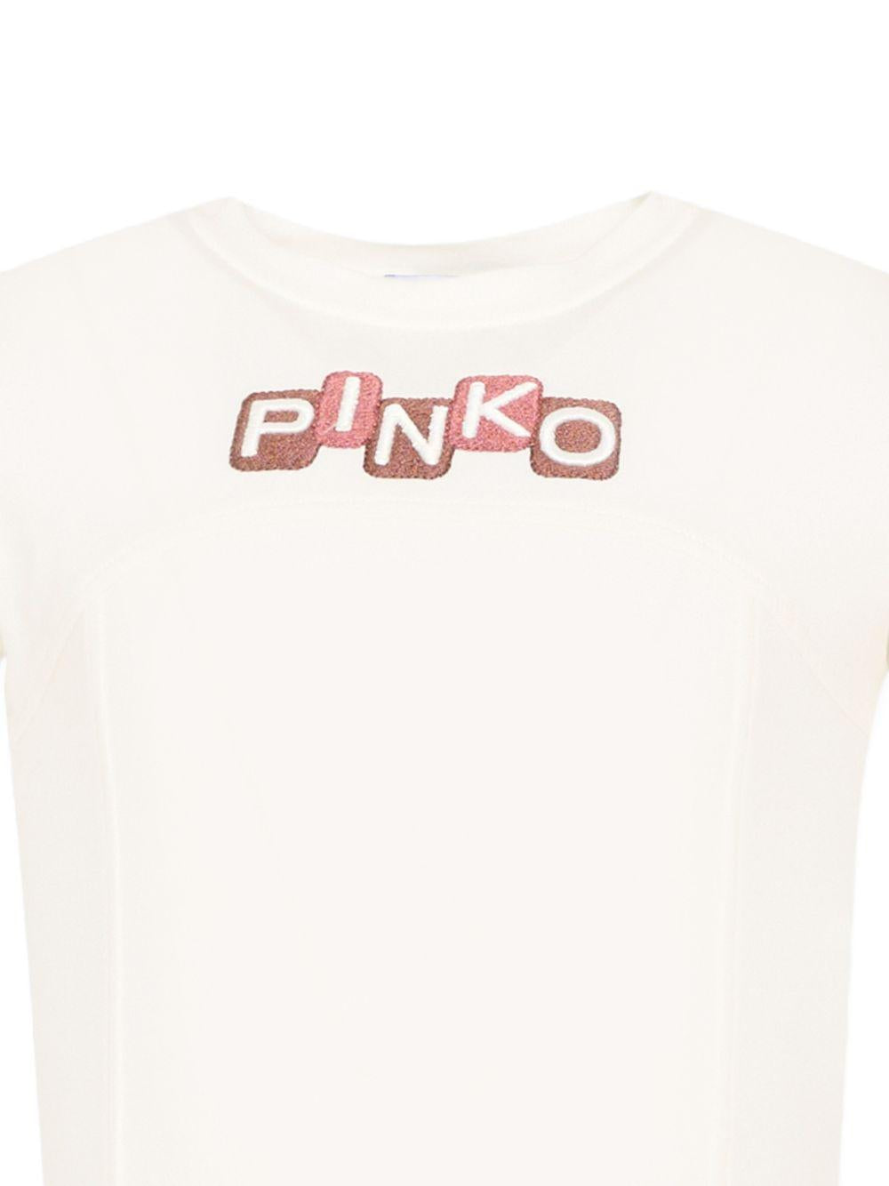 T-shirt per bambina Pinko Kids bianca con stampa logo KFTS038CJEO17 0987 PINKO KIDS 