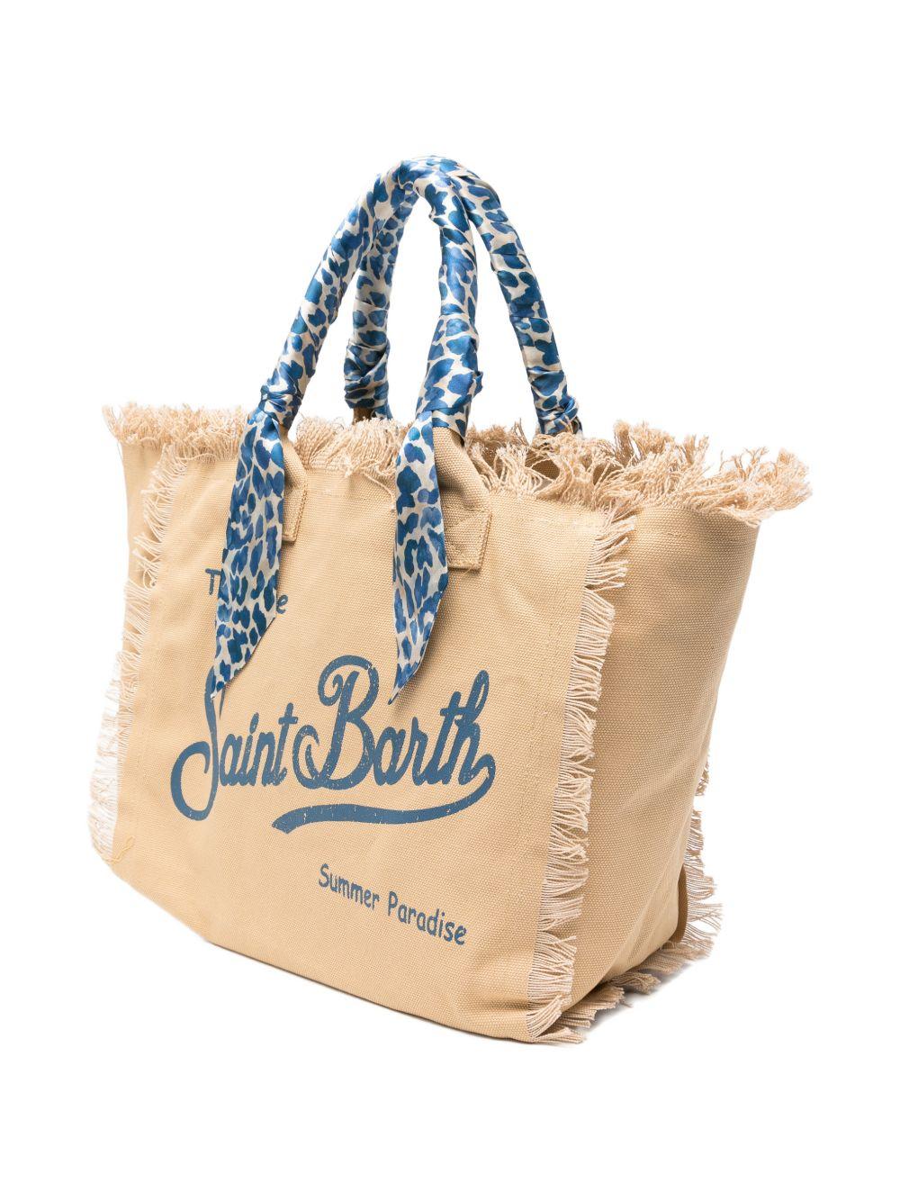 Borsa Vanity MC2 Saint Barth beige con manici avvolti da foulard VANI045 09245L MC2 ST. BARTH KIDS 