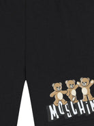 Pantaloncini per neonato Moschino Kids neri con stampa tre Teddy Bear MUQ01ULAA17 60100 MOSCHINO KIDS 
