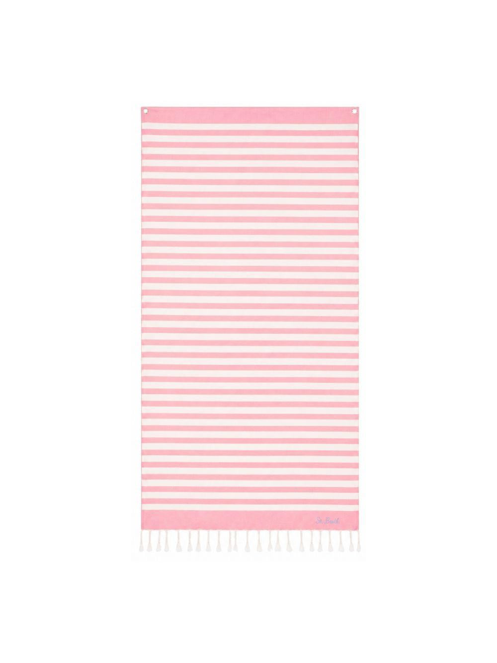 Telo mare MC2 Saint Barth rosa e beige con motivo a righe FOUT012 00640L MC2 ST. BARTH KIDS 