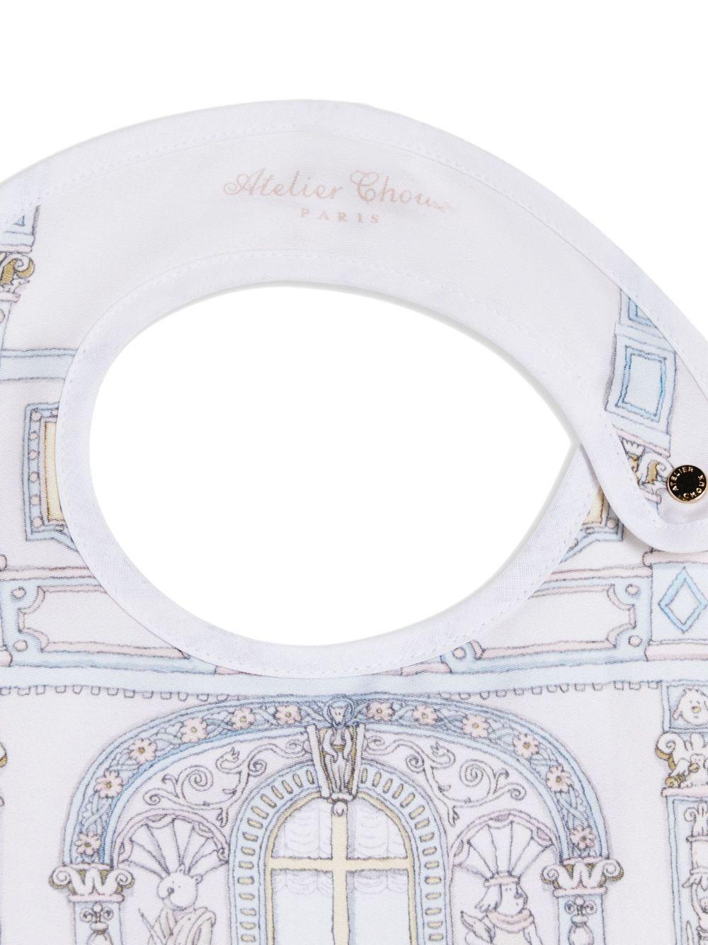 Bavaglino per neonati Atelier Choux bianco con stampa BI-CS-CHC H-U ATELIER CHOUX PARIS KIDS 