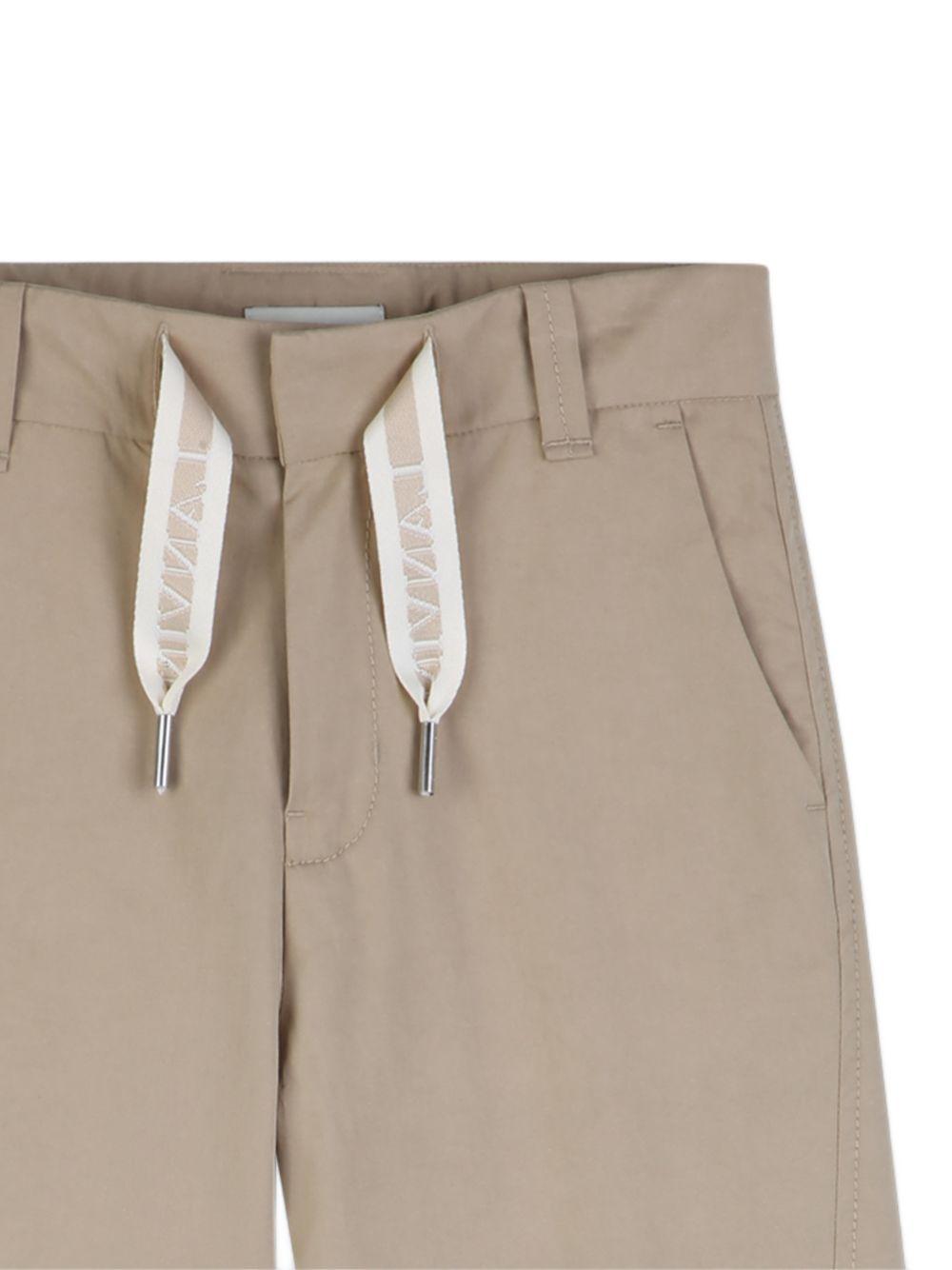 Pantaloni per bambino Lanvin Enfant beige con dettaglio logo N30375 209 LANVIN KIDS 