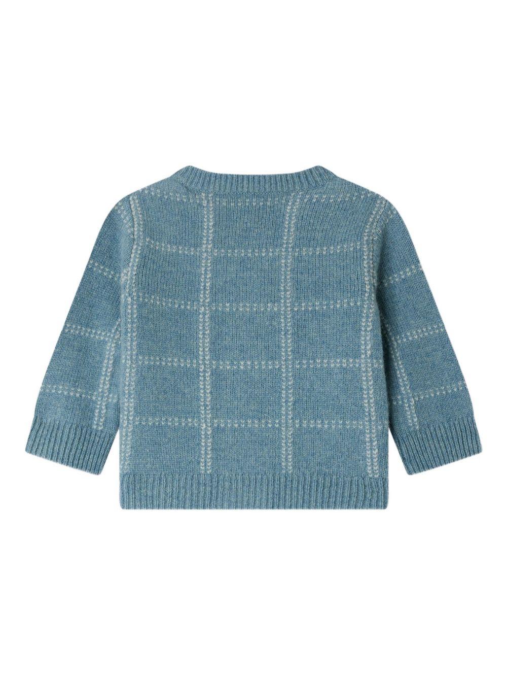 Cardigan per neonata Bonpoint azzurro a quadri W05XCAK00006 012 BONPOINT 