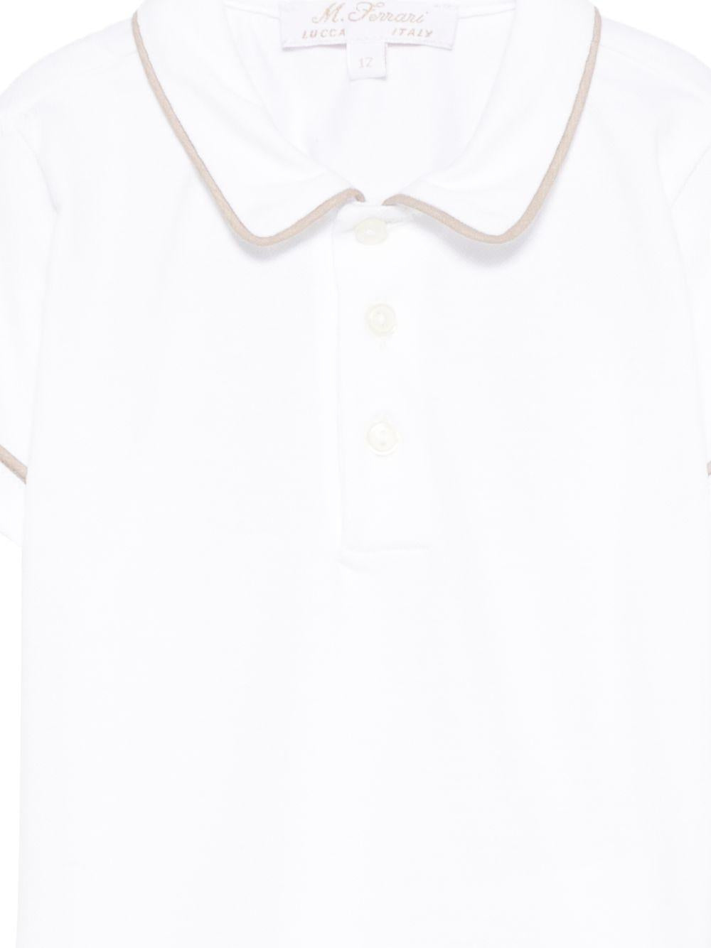 T-shirt per neonato Mariella Ferrari bianca con dettagli beige CAY23 BIANCO BEIGE MARIELLA FERRARI KIDS 