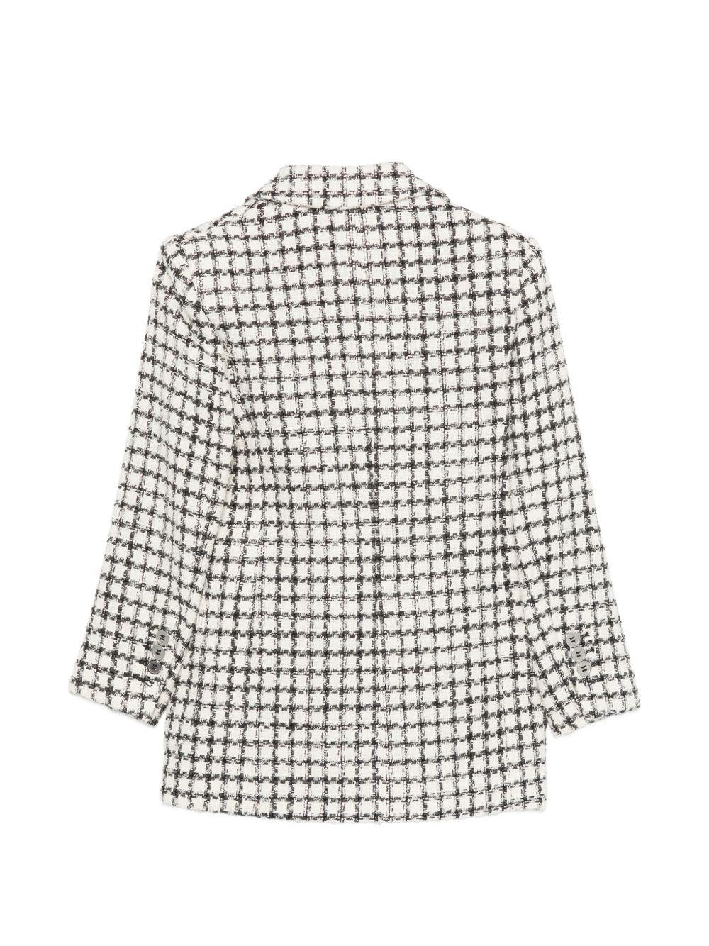 Blazer per bambina Balmain Kids bianco e nero con design in tweed BZ2A94 E0253 102AG BALMAIN KIDS 