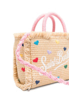 Borsa Vanity Mini MC2 Saint barth beige con motivo a cuore VAMI009 00344L MC2 ST. BARTH KIDS 