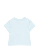 T-shirt per neonati Moschino Kids azzurra con dettagli ricamati MYM047LAA23 40304 MOSCHINO KIDS 