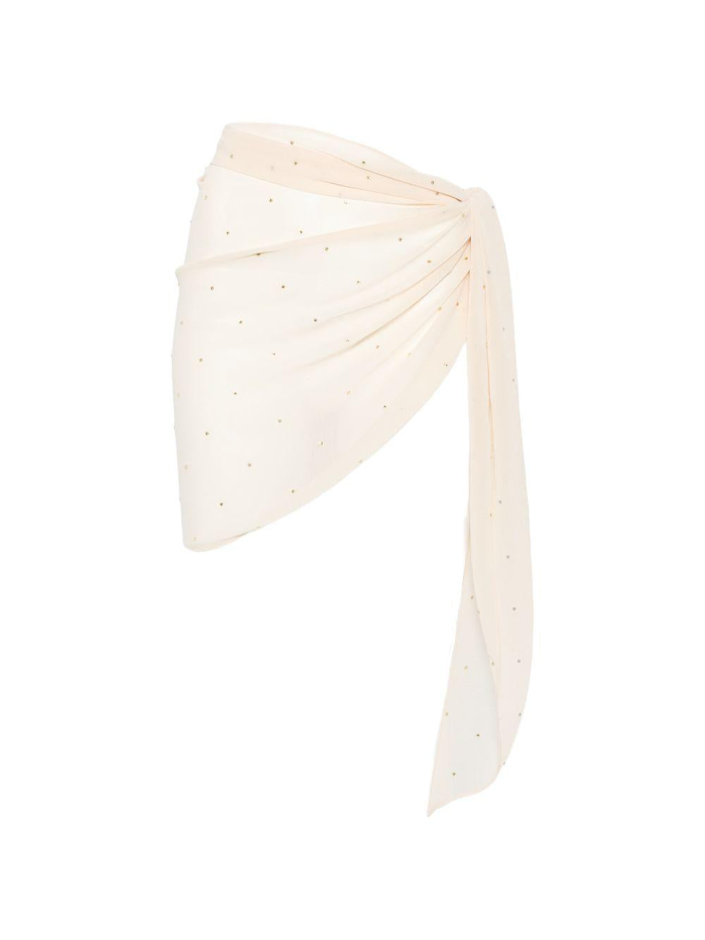 Pareo da donna MC2 Saint Barth beige con decorazioni con cristallo SRE001 01531L MC2 ST. BARTH 
