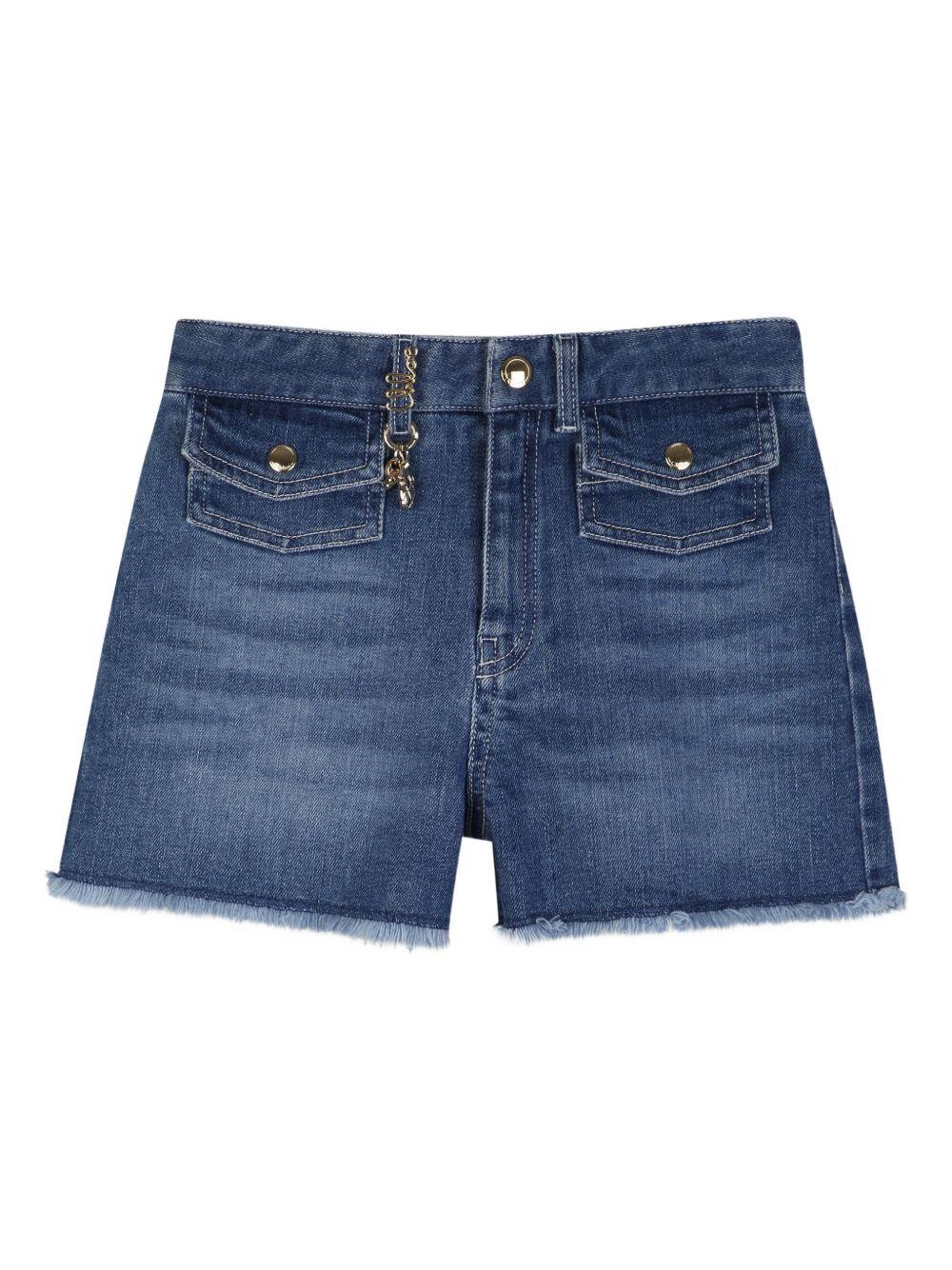 Shorts per bambina Chloé Kids denim con chiusura con bottoni sul davanti C20850 Z13 CHLOE' KIDS 