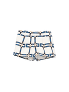 Shorts per bambina Elisabetta Franchi La Mia Bambina bianchi con motivo geometrico blu EGBE0280GAE01 0072 ElISABETTA FRANCHI 