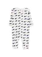 Tutina per neonato Petit Bateau beige con stampa balene all-over A0AXH 01 PETIT BATEAU KIDS 