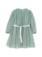 Abito per bambina Il Gufo verde con decorazioni glitter A25GVL0022H4003 511 IL GUFO 