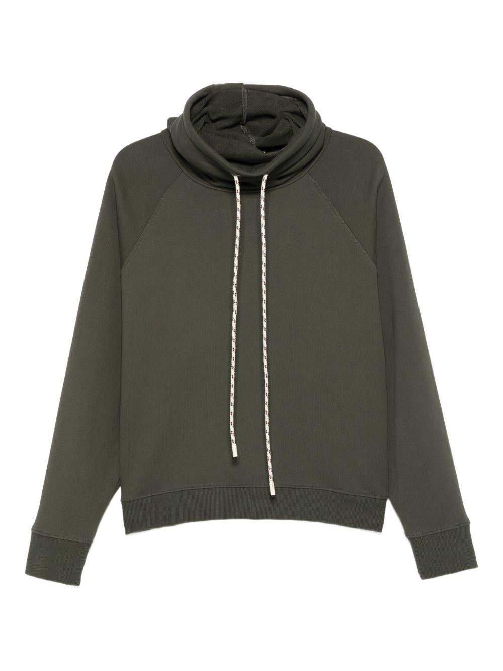 Felpa per donna Alysi verde con collo a lupetto 165423 A5211 MILIT ALYSI 
