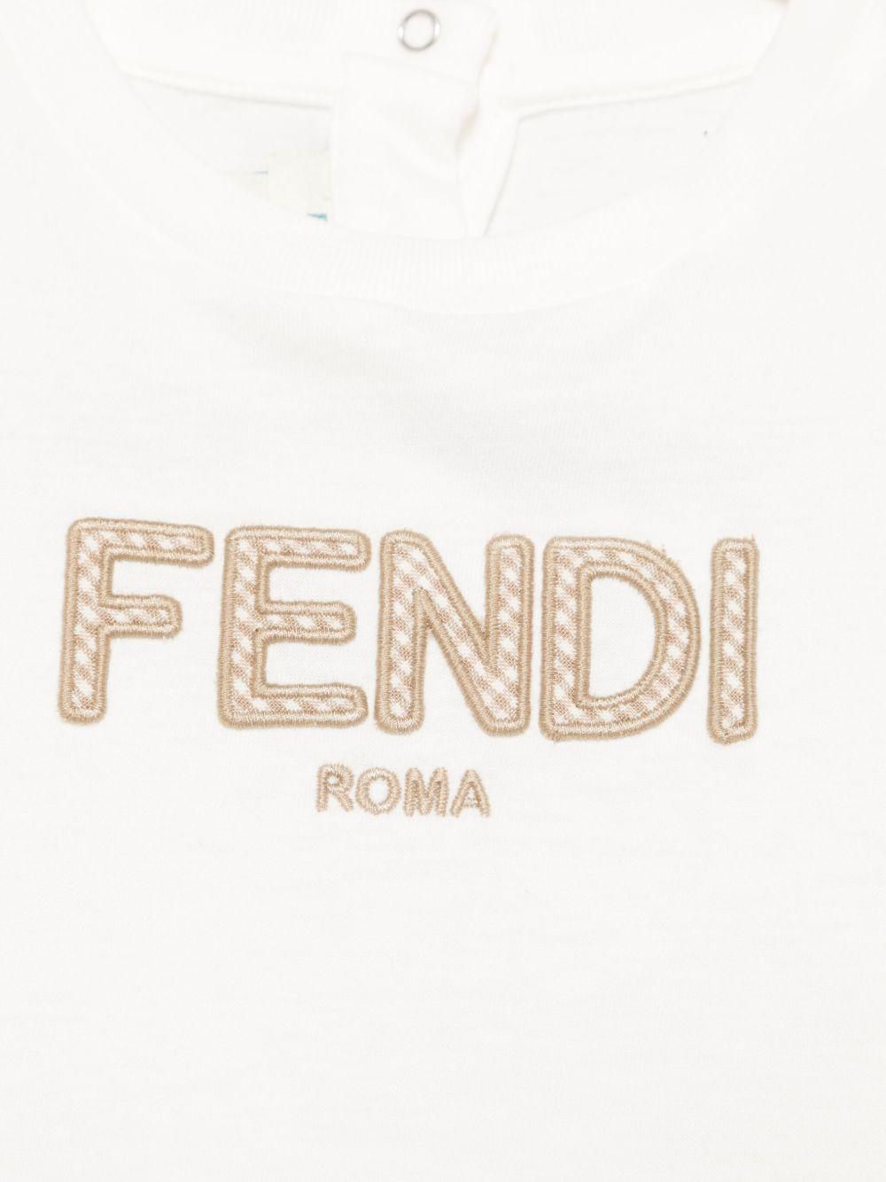 T-shirt con logo per neonata Fendi Kids bianco con orlo dritto BMI255 7AJ F1P2N FENDI KIDS 