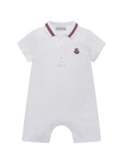Tutina per neonati Moncler Enfant bianca con colletto a punta L19518L000068496F 034 MONCLER KIDS 