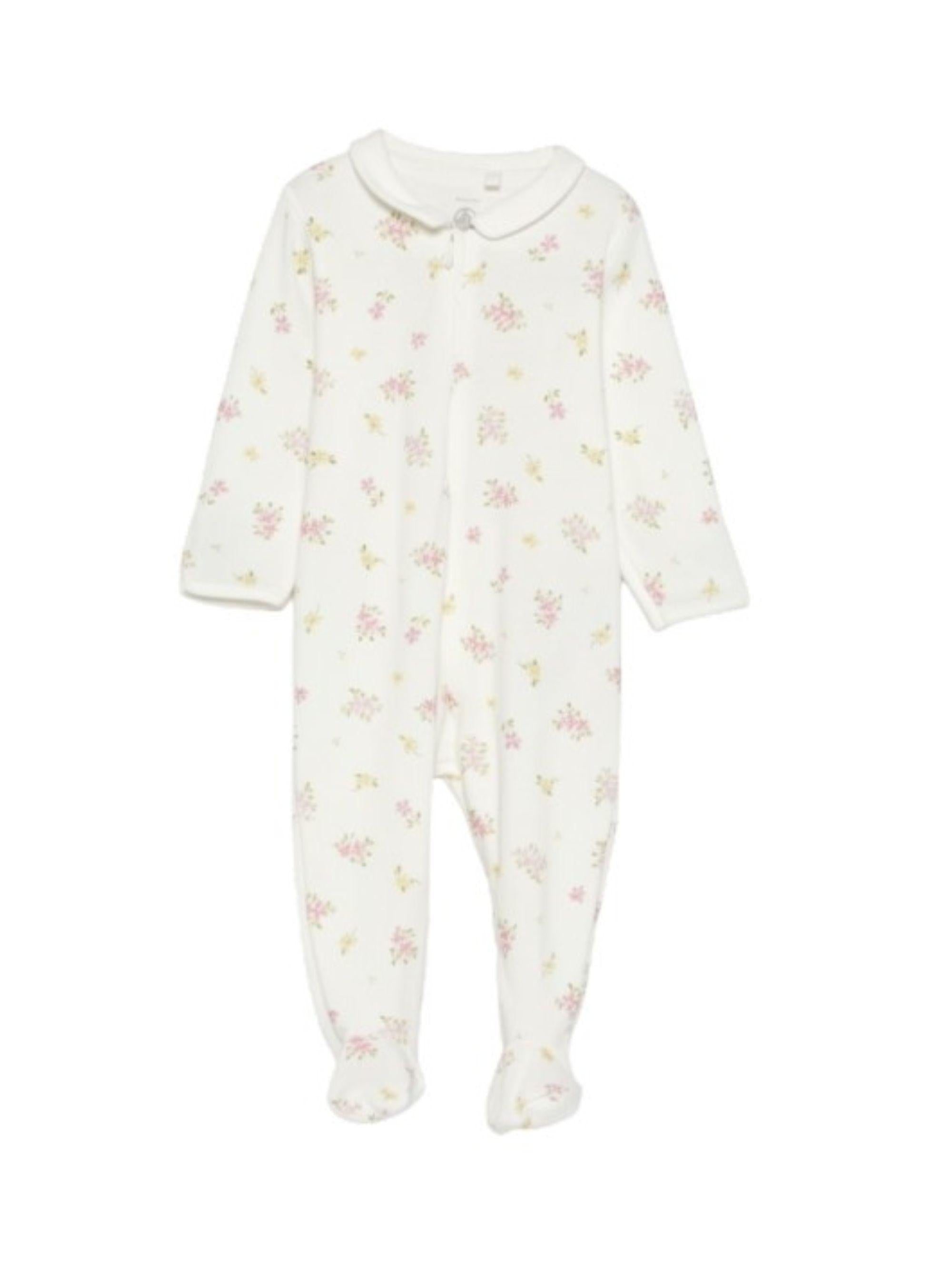 Tutina per neonata Petit Bateau bianca con stampa floreale A0FH1 01 PETIT BATEAU 