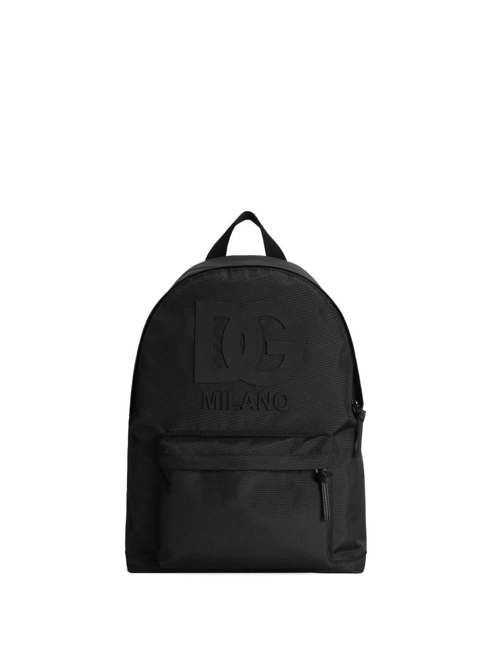Zaino per bambino Dolce & Gabbana Kids nero con logo goffrato EM0074 AM224 80999 DOLCE & GABBANA KIDS 