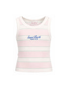 Canotta per bambina MC2 Saint Barth Kids rosa con motivo a righe BLUE002 01906L MC2 ST. BARTH KIDS 