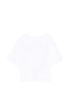 T-shirt per bambina Stella McCartney Kids bianca con dettaglio logo TY8C01 Z0434 100 STELLA McCARTNEY KIDS 
