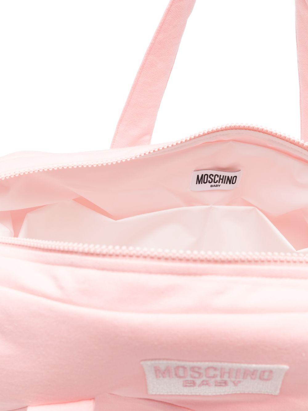 Borsa fasciatoio per neonato Moschino Kids rosa con applicazione orsetto MUX05TLCA19 50209 MOSCHINO KIDS 