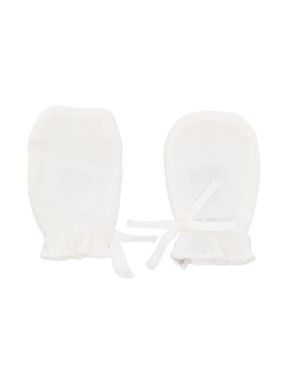 Muffole per neonati Bonpoint bianche con dettaglio fiocco PEBIOMOUFLES 002 BONPOINT KIDS 
