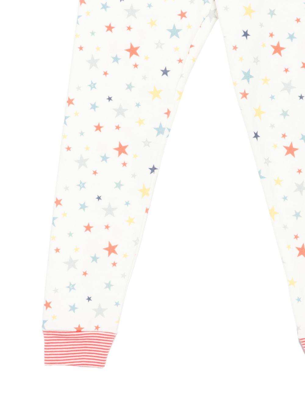Pigiama per bambini Petit Bateau bianco con scollo rotondo e stampa a stelle A0F1A 01 PETIT BATEAU KIDS 