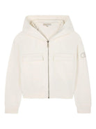 Felpa con cappuccio per bambina Michael Kors Kids bianca con zip R30471 190 MICHAEL KORS KIDS 