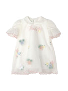Abito per neonata Fendi Kids bianco con dettagli floreali BFB608 AG20 F0TU9 FENDI KIDS 
