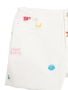 Shorts per bambina MC2 Saint Barth Kids bianchi con ricami marini KOK0001 03325L MC2 ST. BARTH KIDS 