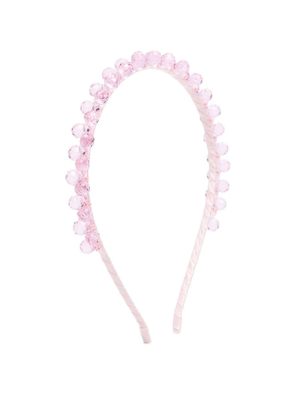 Cerchietto per capelli per bambina Ermanno Scervino Junior rosa con decorazione a perline Z9G004 7753 0092 ERMANNO SCERVINO KIDS 