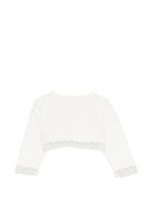 Cardigan per neonata Paz Radriguez bianco con finiture in pizzo 001-123245 6062 PaZ RODRIGUEZ KIDS 