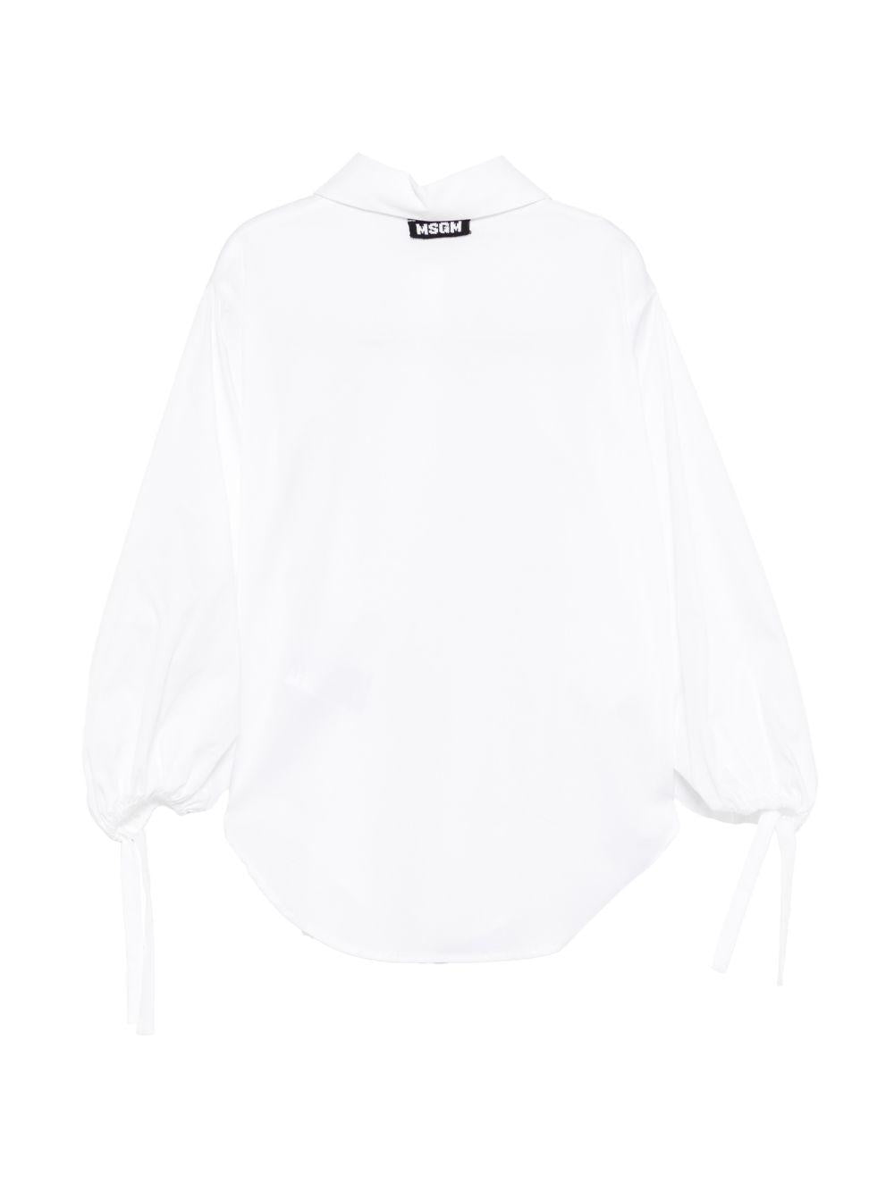 Camicia per bambina MSGM Kids bianca con colletto classico S6MSJGSI084 001 MSGM KIDS 