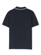 Polo per bambino Boss Kids blu con stampa logo sul petto J25P26 849 BOSS KIDS 