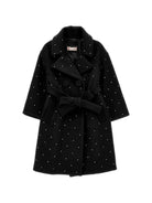 Cappotto per bambina Monnalisa Kids nero con decorazione con strass 17H111 8036 0050 MONNALISA KIDS 