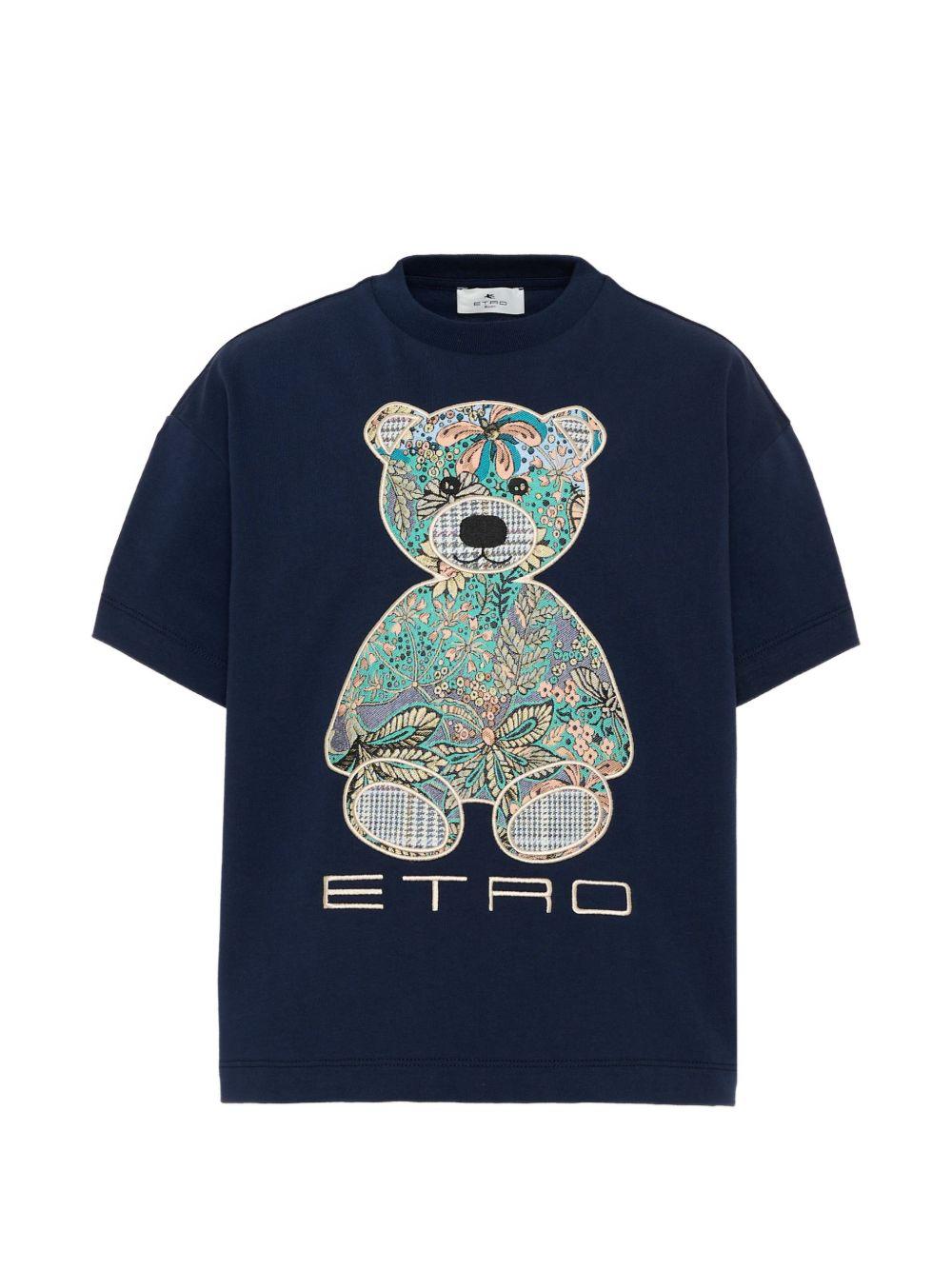 T-shirt per bambini Etro Kids blu con dettaglio Teddy GZ8P31 Z3672 617 ETRO KIDS 