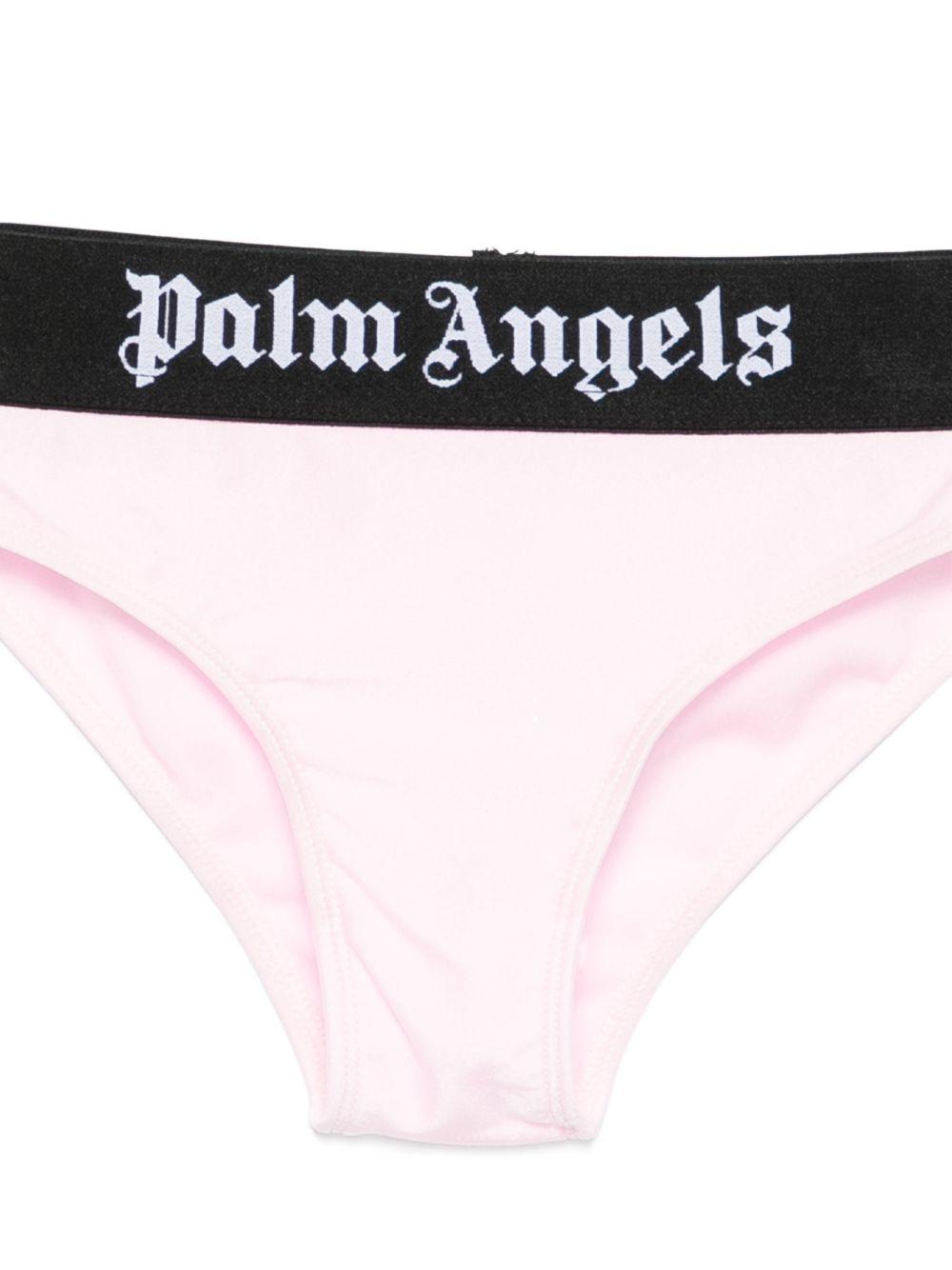 Costume da bagno per bambina Palm Angels Kids rosa chiaro con stampa logo PGFE002S26JER001 042 PALM ANGELS KIDS 