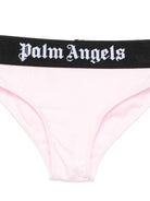 Costume da bagno per bambina Palm Angels Kids rosa chiaro con stampa logo PGFE002S26JER001 042 PALM ANGELS KIDS 