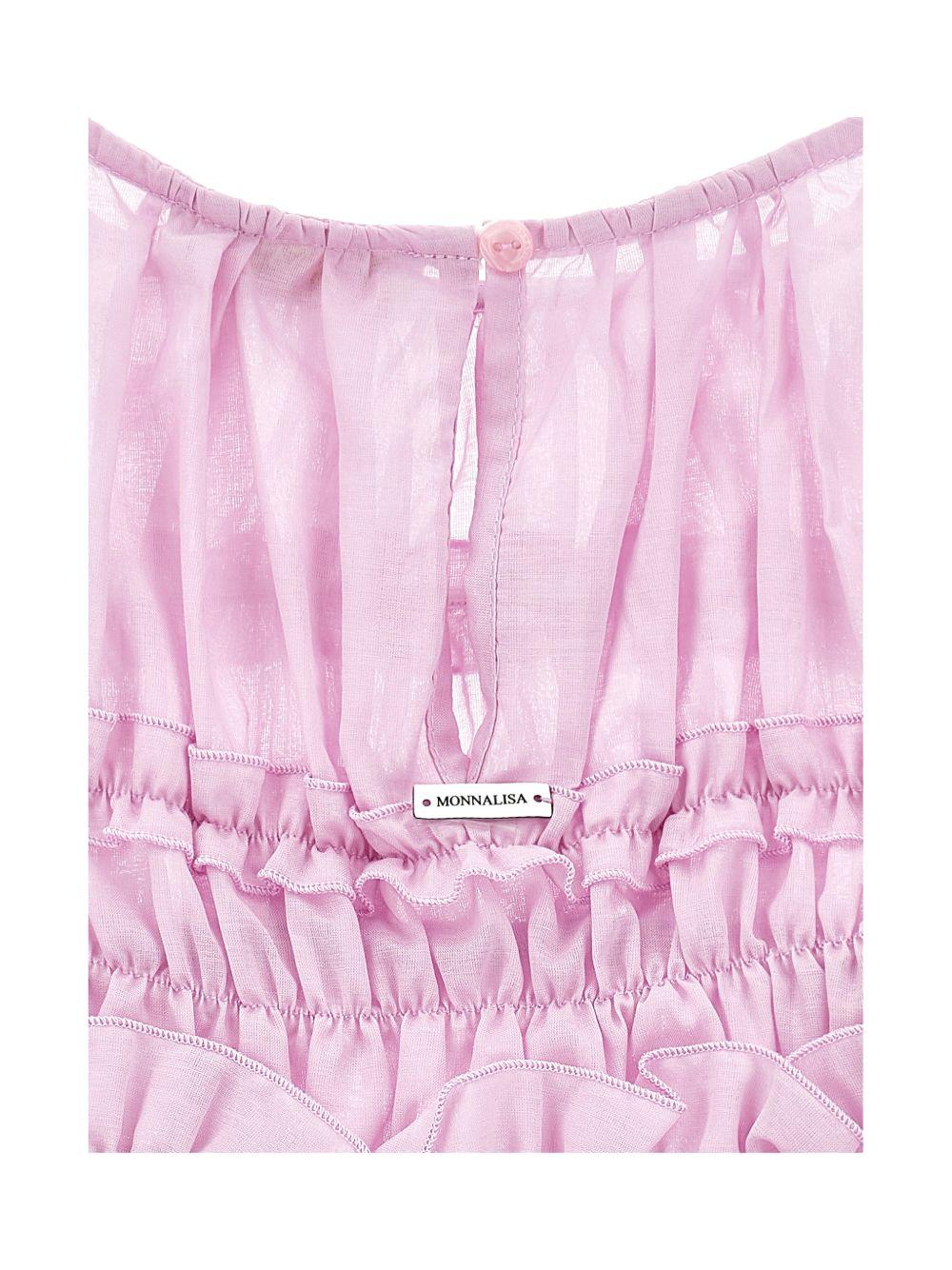 Blusa per bambina Monnalisa rosa con dettagli con ruches 17G301 7105 0090 MONNALISA KIDS 