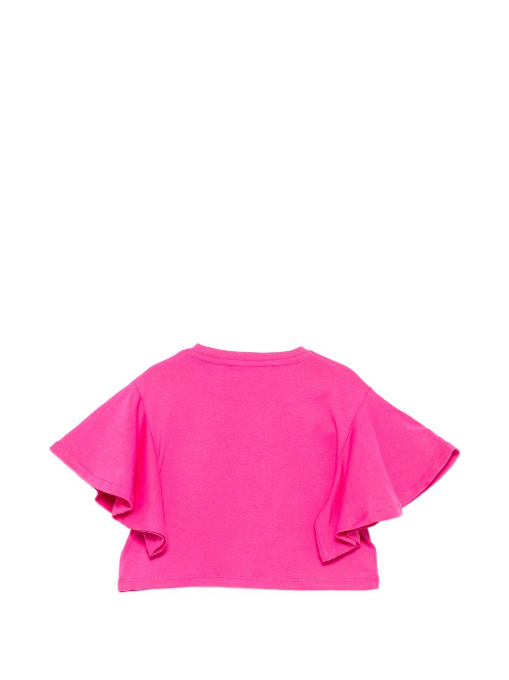 T-shirt per bambina John Richmond Junior fucsia con ruches RGP26008TO FUCHSIA PURPLE JOHN RICHMOND KIDS 