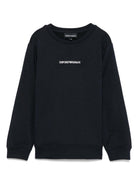 Felpa per bambino Emporio Armani Kids blu con logo sul davanti EB000302 AF14681 UB118 EMPORIO ARMANI KIDS 