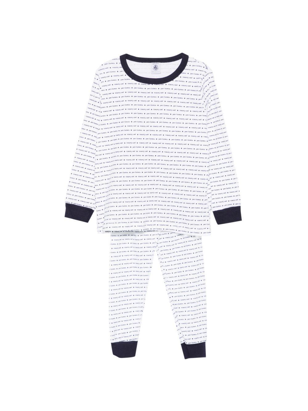 Set di due pigiami per bambino Petit Bateau bianco con stampa grafica all-over A0FQG 00 PETIT BATEAU 