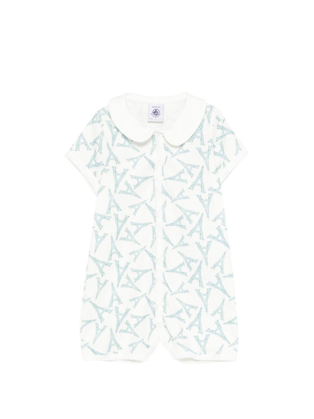 Tutina per neonati Petit Bateau beige con stampa Torre Eiffel all-over A0FEJ 01 PETIT BATEAU 