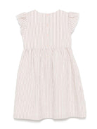 Abito per bambina Il Gufo rosa con motivo a righe verticali P25VM782R1000 304 IL GUFO 