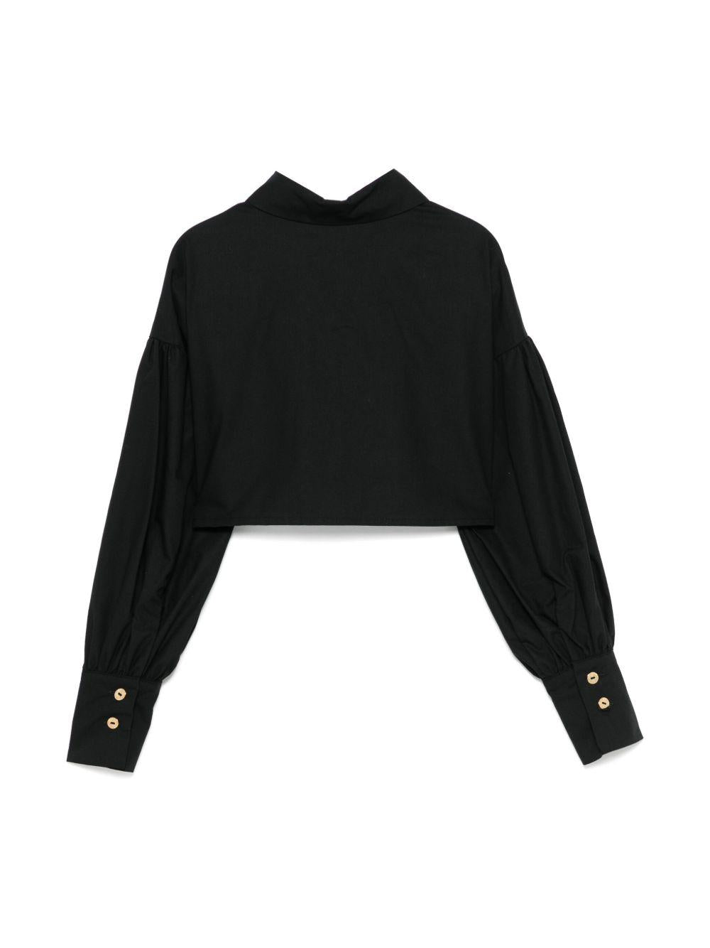Camicia per bambina Elisabetta Franchi La Mia Bambina nero con applicazione in pizzo EFCA2630CA235 N000 ElISABETTA FRANCHI 
